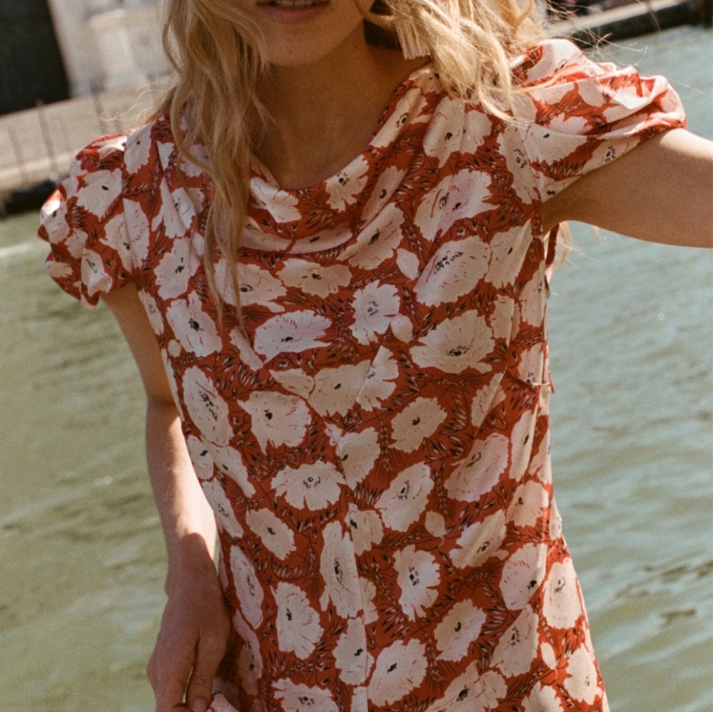 DOEN ALNA DRESS IN ROUGE FLEURS D'ANEMONE - Picture 6 of 13